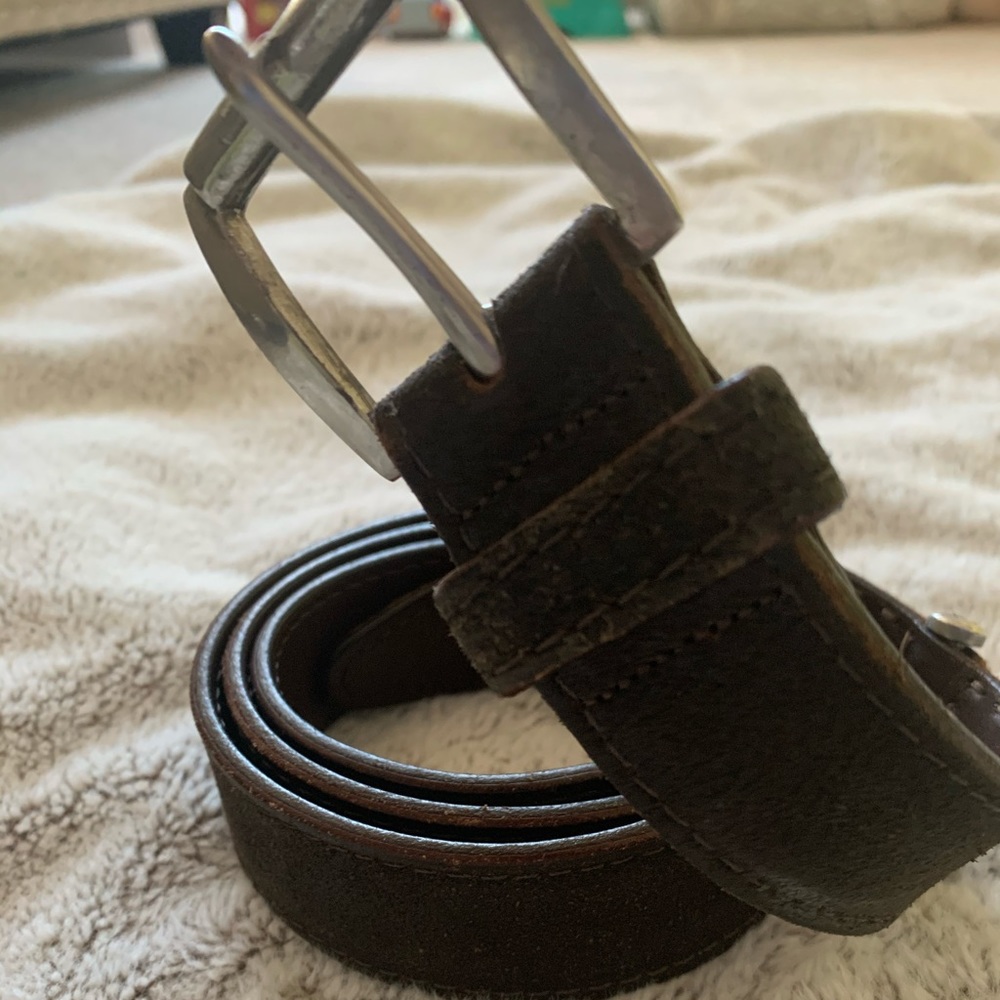 John Varvatos brown leather/suede belt size 38